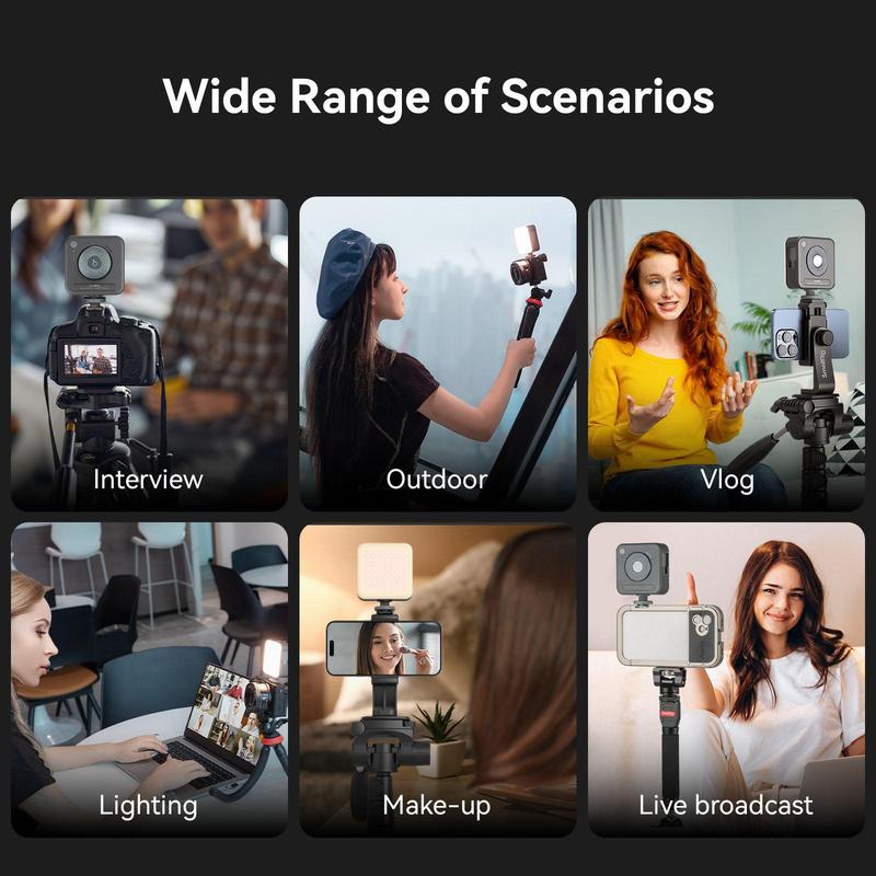 SmallRig P96 LED Mini Ring Light, Video Light,96 LED beads for Photography Video Lighting, Rechargeable 2200mA CRI 95 + 2700-6500K w 3 cold shoes Christmas gifts  Portable Camera Accessories Videography Equipment Vlogging Kit