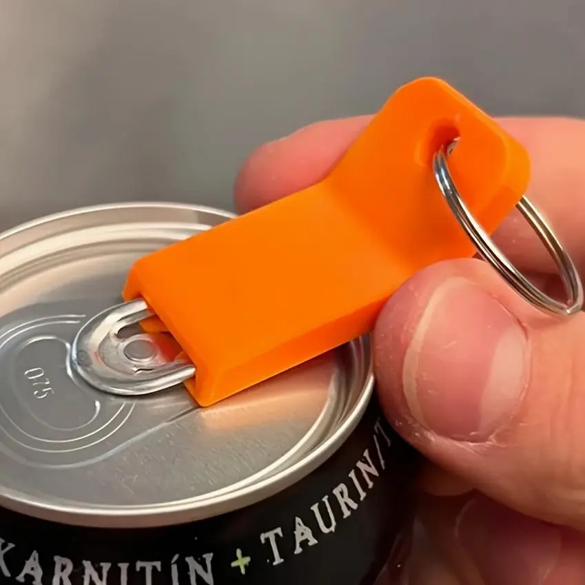 1pc Hand-Safe Pull-Tab Can Opening Tool, Portable Sturdy Durable Accessory with Anti-Loss Metal Ring Keychain, for Home & Party Use Disposable Tableware Supplies, Portable Size