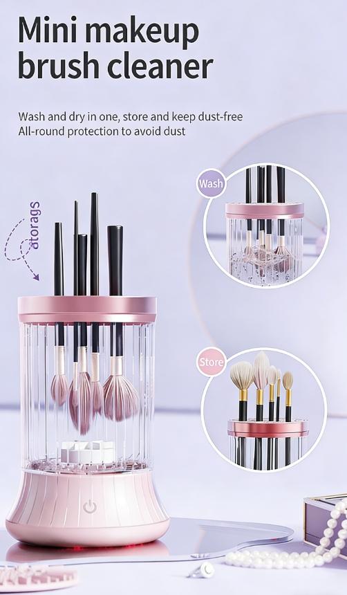 New USB Plug-In Makeup Brush Automatic Cleaner, Electric Lazy Person Quick Dry Cleaning Tool, Essential Beauty Accessory