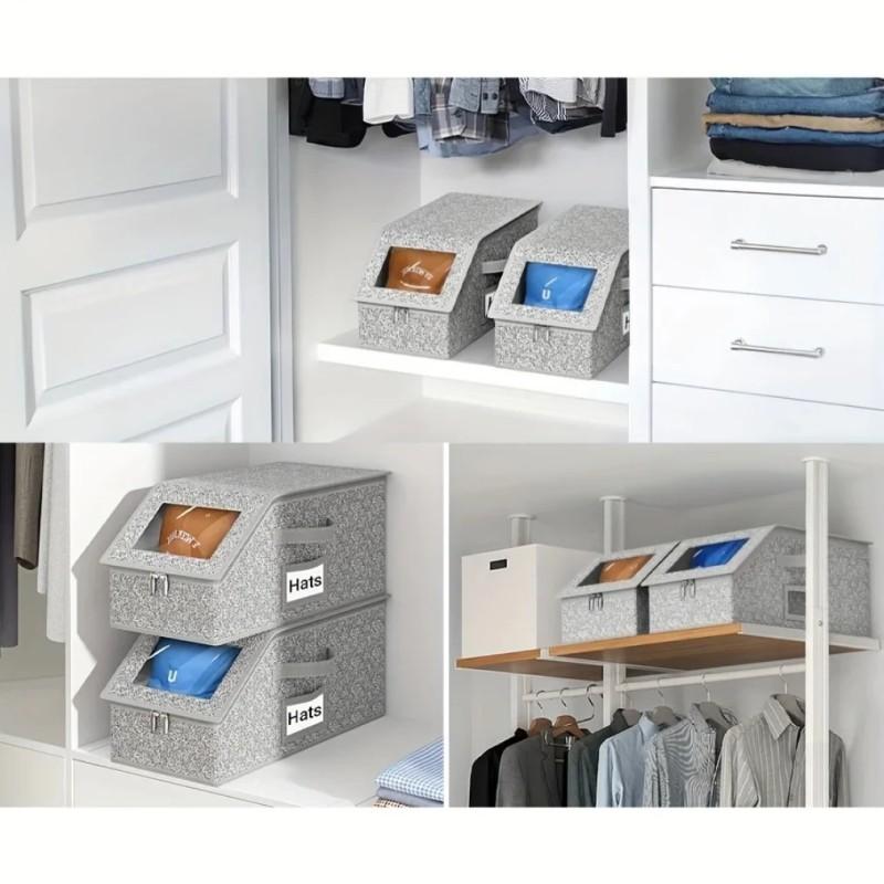 Multi - purpose Hat Storage Box - Large - Capacity Stackable Baseball Cap Organizer for Multifunctional Home Storage