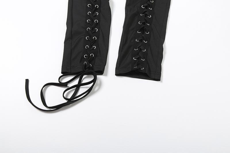 DOUCIU Trendy And Personalized Street Hip-Hop Sports Casual Streetwear Tracksuit Set Solid Color Basic Women'S Thin Long Sleeved Crop Top Paired With Adjustable Perforated Drawstring Pants Two-Piece Set