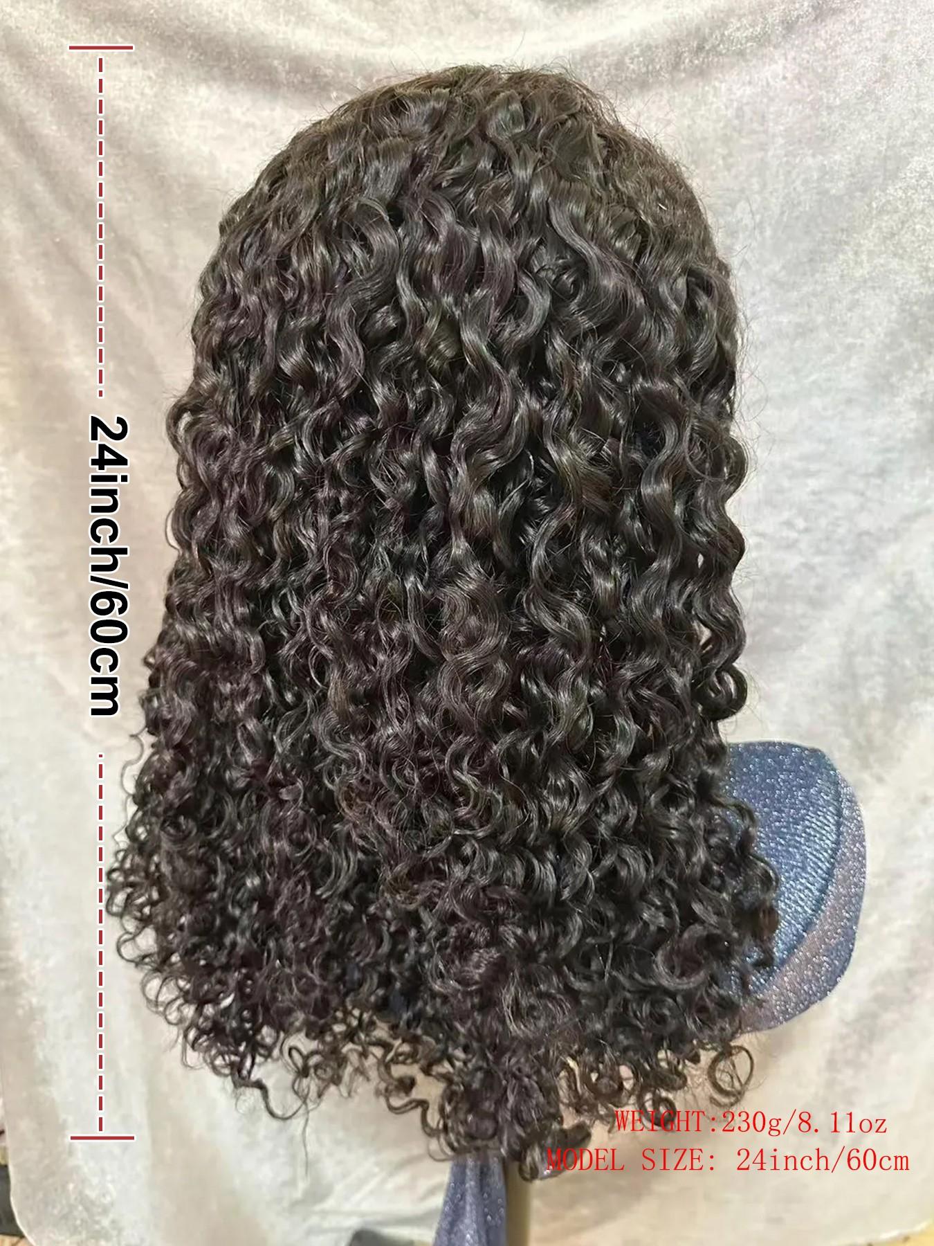 Peruvian Remy Human Hair Lace Front Wigs Glueless Replacement Wig 5x5 HD Lace Closure Water Wave Free Part Pre Plucked With Baby Hair Natural Hairline Women's Premium Unprocessed Real Human Hair Suitable for Daily Party Wear