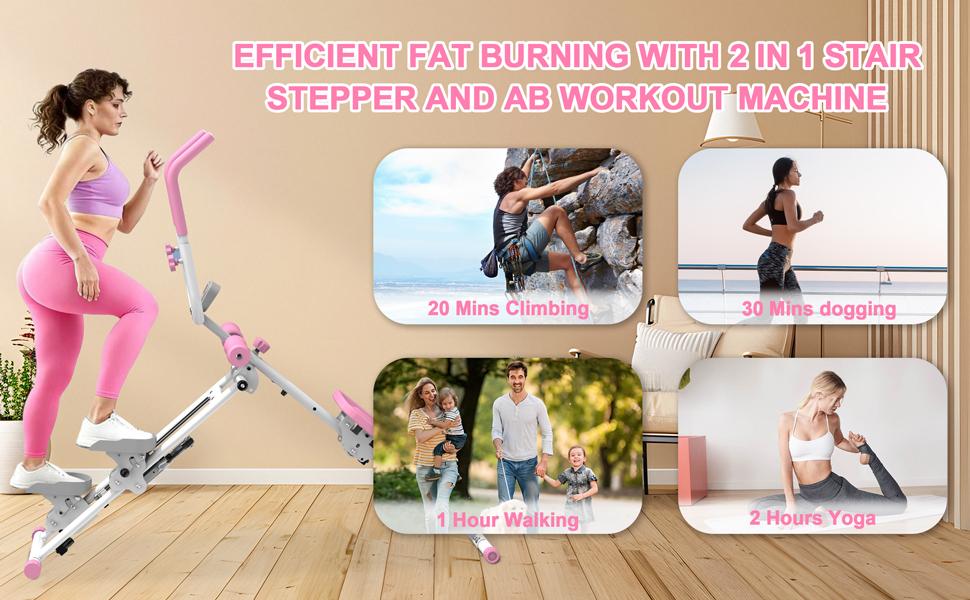 【SAVEYOUR】Stair Stepper and Ab Machine 2-in-1 Folding Vertical Climber Exercise Machine & Ab Workout Equipment Quickly Switch, Home Gym Equipment for Full Body Cardio Workout, 300LBS Capacity
