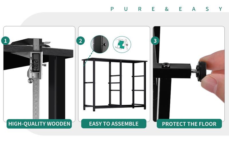 Yitahome Storage Tower with 5 Drawers - Fabric Dresser, Organizer Unit for Bedroom, Living Room, Closets - Sturdy Steel Frame, Easy Pull Fabric Bins & Wooden Top (Black/Grey)