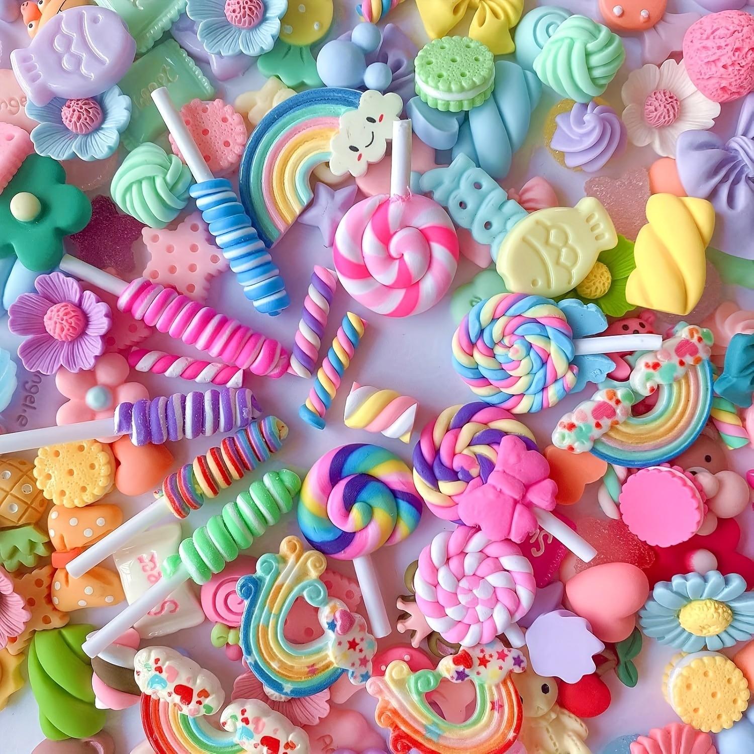 20-50pcs Candy Charms, Cute Fruit and Dessert Nail Decorations, Durable Resin Accessories for Mud, Nails, Crafts