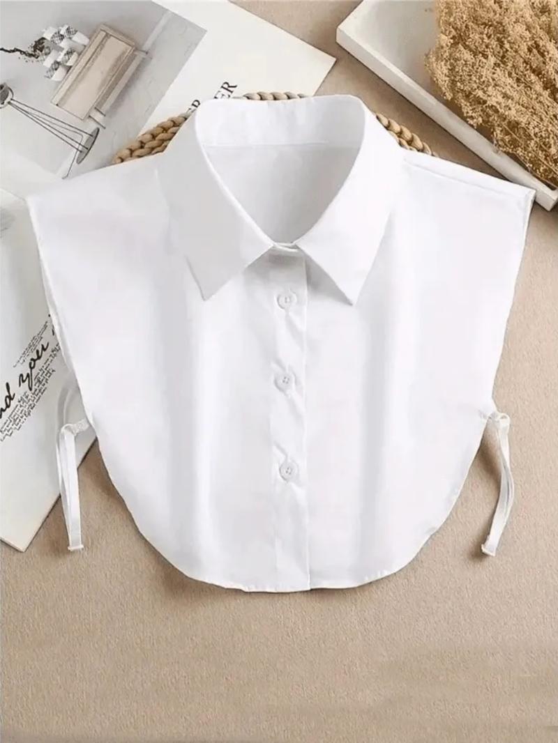 Women's Fashion Detachable Striped Vest, Pointed Collar Anti-Slip Design, Multi-Functional Versatile Decoration, Polyester Knit Fabric