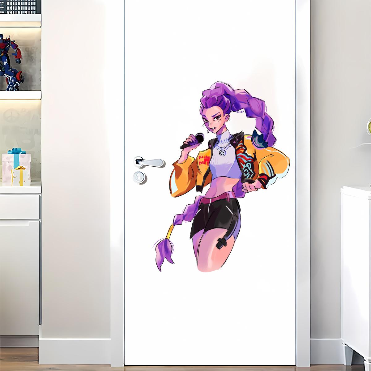 Large Cartoon Wall Sticker, Anime Sticker, Decorative Sticker, Self-Adhesive Door Decal, Multiple Sizes, Indoor Decor for Bedroom, Living Room, Birthday Party Gift