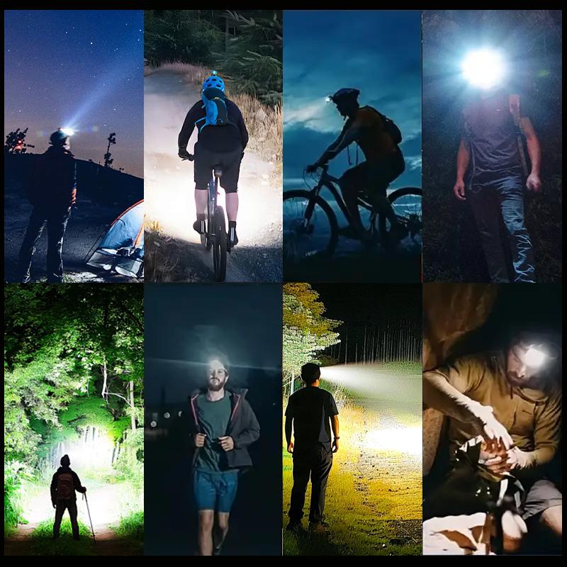 18000-Lumen 5-LED Adjustable USB-Rechargeable Waterproof Headlamp with 2 Portable Flashlights, Headband, ABS Build, Car Maintenance Use, Father's Day Gift (Home & Festive Gift Supplies), Portable Working Lights, Rechargeable Led Spotlight
