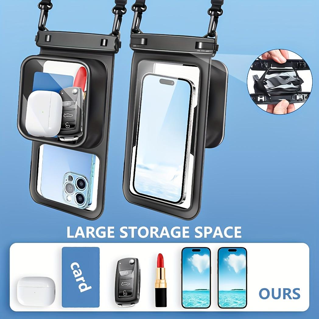 1pc Floating Phone Pouch with Storage Compartment And Adjustable Lanyard - a Large Capacity Dry Bag Suitable for iPhone, Samsung Motorola, Google, Xiaomi, Huawei,Crystal Clear, Sand-Proof, Perfect for Skiing, Swimming, Boating, And Kayaking Adventures