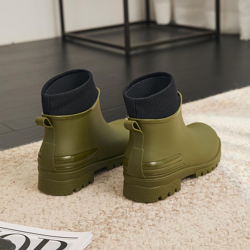 Unisex Warm Rain Boots, High Elastic Non-Slip Sole, Comfortable Slip-On Shoes for Outdoor Daily Use, Waterproof Outdoor Footwear