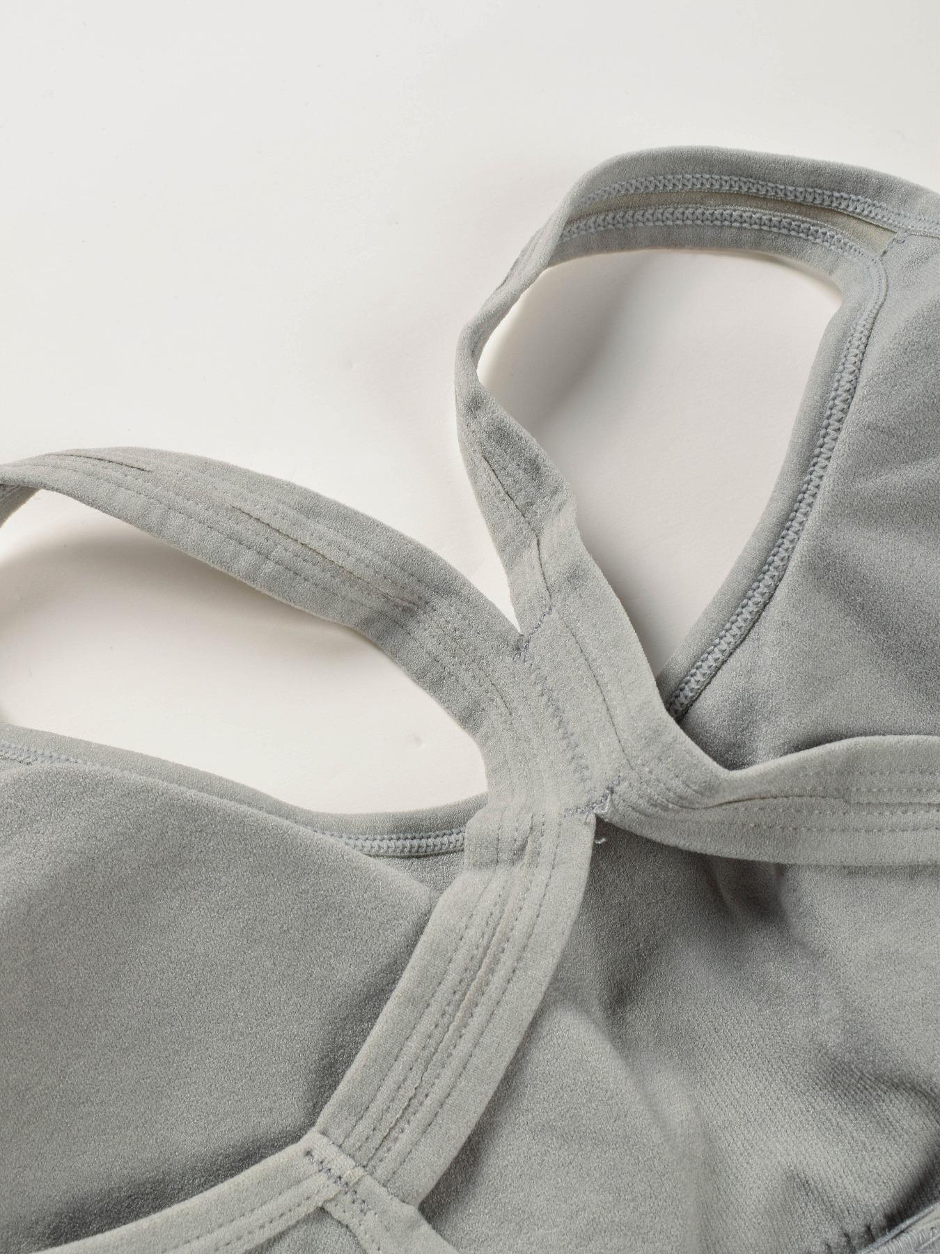 5Pack Women's Solid Knit Minimalist Wireless Bralette, Comfortable Breathable Backless Bra for Sports and Daily WearMedium Support Lingerie for All Seasons