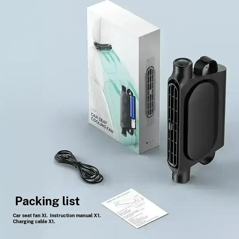 JOYTUTUS Car Seat Fan USB Plug in Dual Turbo High Wind Power Car Interior Rear Pillow Car Fan with Independent Switch & Adjustable Air Outlet for Personalized Comfort