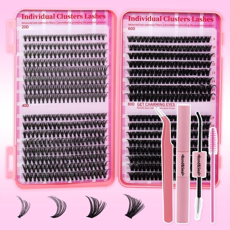 640PCS 20D40D60D80D Individual False Cluster Book Kit High Capacity Individual Lashes 9-16mm Mixed D Curl Natural Look Wispy Soft And Comfortable False Eyelashes Long-Lasting Individual Lashes Kit With Lash Bond&Seal And Tweezers And Lash Brush 640PCS 20D40D60D80D Individual False Cluster Book Kit High Capacity Individual Lashes 9-16mm Mixed D Curl Natural Look Wispy Soft And Comfortable False Eyelashes Long-Lasting Individual Lashes Kit With Lash Bond&Seal And Tweezers And Lash Brush