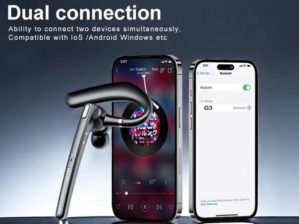 ONE LIFE G7 Trucker Bluetooth Headset Wireless Earpiece V5.3, Noise Cancelling Mic for Clear Calls, 120H Standby, LED Display. Mute Button Handsfree for Driving Truck Drivers Office Work Cell Phones