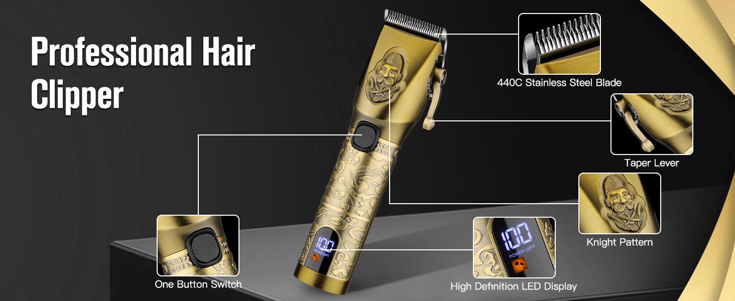 2024 Suttik Professional Hair Clippers for men ，hair clipper set gifts for father & Electric Shavers Razor & Beard Trimmer Hair Trimmer for Men Haircut,3 in 1 Cordless Men's Hair Cutting Kit Barber Clippers and Trimmers Set LCD Display Outdoorfun Comfort