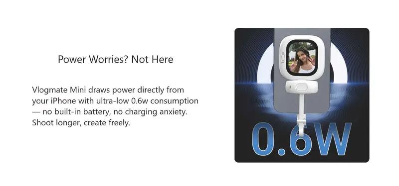 FOUNIST Vlogmate Mini for iPhone 5-17, 1080P/2K Magnetic Plug-and