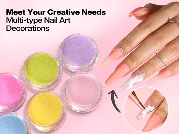 Morovan Blossom Series Acrylic Nail Kit with UV Lamp 4Colors Gel Polish 12Glitter Powder Complete Tools for Beginners Manicure Cuticles