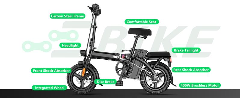 48V12Ah Electric Bike,750W Motor Folding Ebike,22+MPH Electric Bicycle with RemovableBattery, Commuting E-Bike, High Brushless Gear Motor