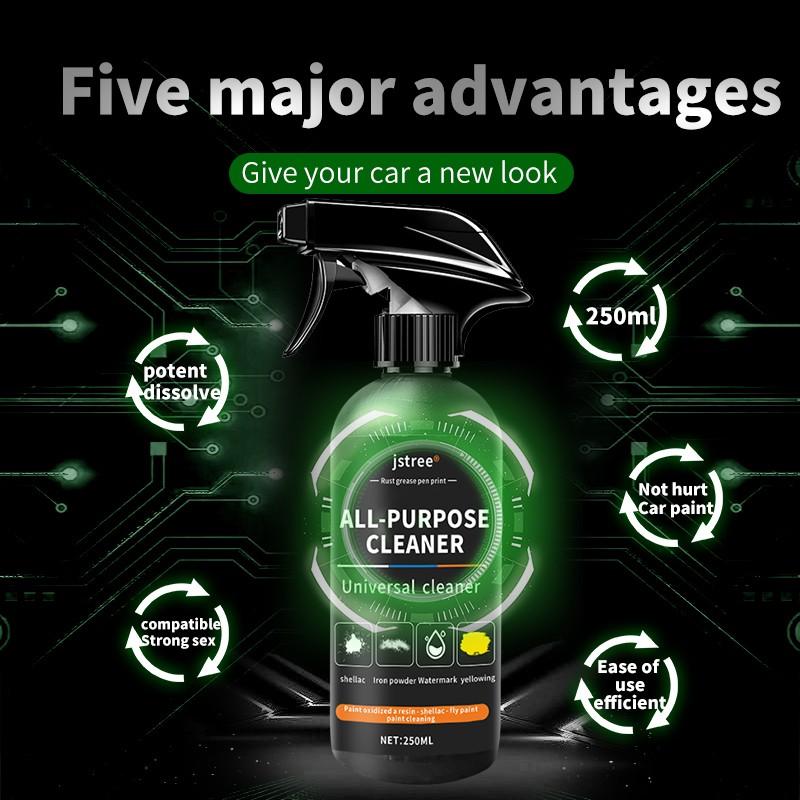 Jstree Car All-Purpose Cleaner, Body Interior Glass Grease Stain Removal, Powerful Cleaning Agent, 250ML, Automotive Maintenance Solution