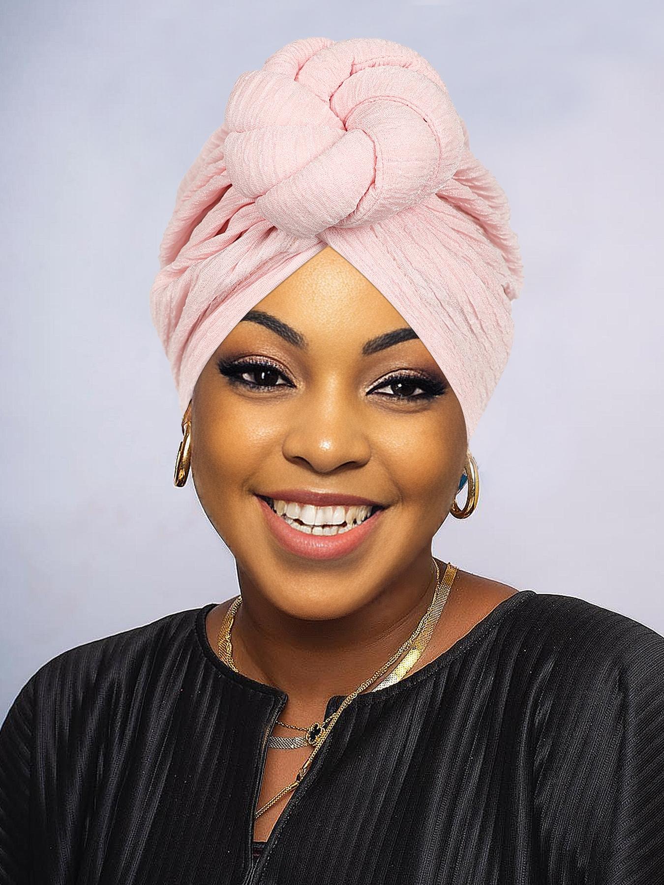 Women's Elegant Solid Color Flower Decor Twists Turban Hat, Casual Trendy Head Wrap, Fashionable Clothes Accessories for Daily Use, Head Scarf, Turban Hijab