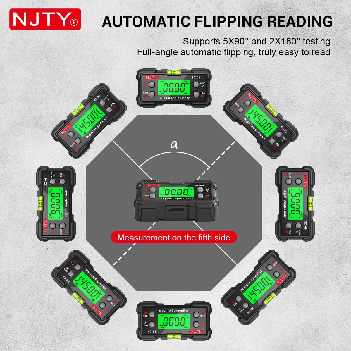 Digital Laser Angle Gauge, High Precision Inclinometer & Level Box with Dual-Side Laser Lines, Adjustable Laser Direction, USB Rechargeable, Ideal for Woodworking, DIY, Home Renovation, Construction, Engineering Tools
