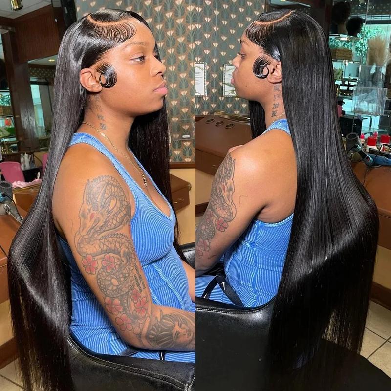 Bling Hair Straight Lace Front Wigs Hd Lace Wig 13x6 Real Hair Wigs For Black Women Pre Plucked Brazilian 32 30 Inch 13x4 Lace Frontal Wig