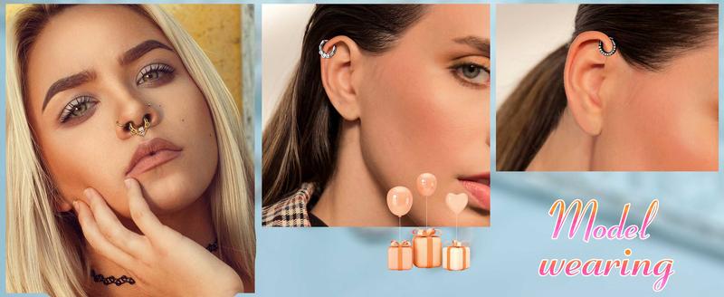 LOYALLOOK 8counts 16G Septum Clicker Ring Stainless Steel CZ Opal Cartilage Helix Tragus Hoop Daith Earrings Nose Rings Hoop Hinged Segment Clicker Ring Piercing Jewelry Accessory Conch LOYALLOOK 8counts 16G Septum Clicker Ring Stainless Steel CZ Opal Cartilage Helix Tragus Hoop Daith Earrings Nose Rings Hoop Hinged Segment Clicker Ring Piercing Jewelry Accessory Conch