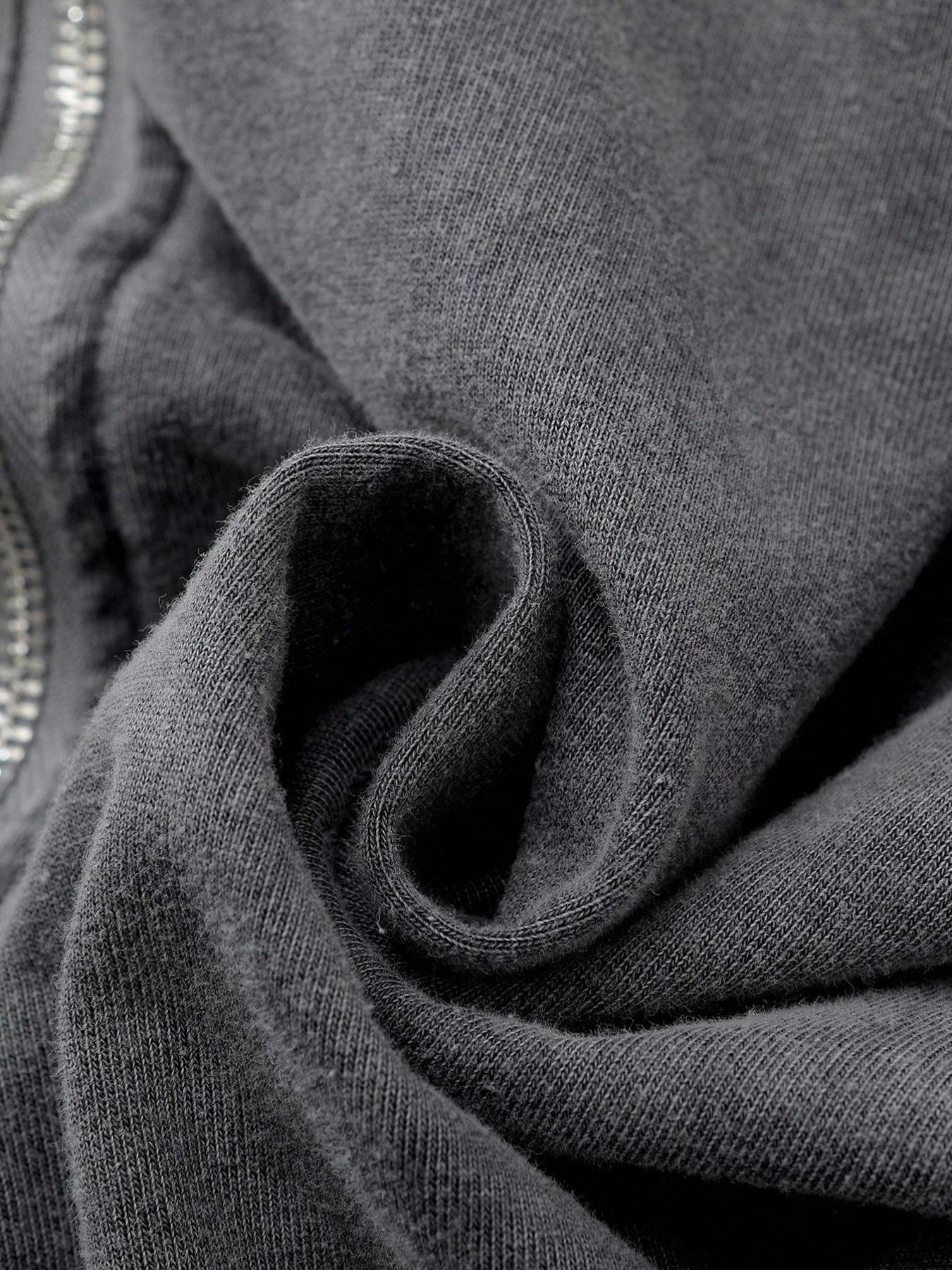 Same design for men and women, Dark-themed angel/gothic lace pattern print, retro American-style wash water cotton zipper hooded cardigan sweatshirt, suitable for spring and autumn, warm with cotton, and is perfect for street gothic fashio, Fashion