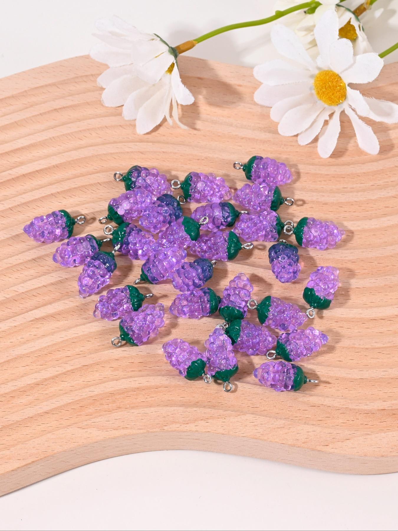 30 Cute Grape Charms for DIY Jewelry Making, Perfect for Earrings, Necklaces, Bracelets, Keychains, Daily Accessories