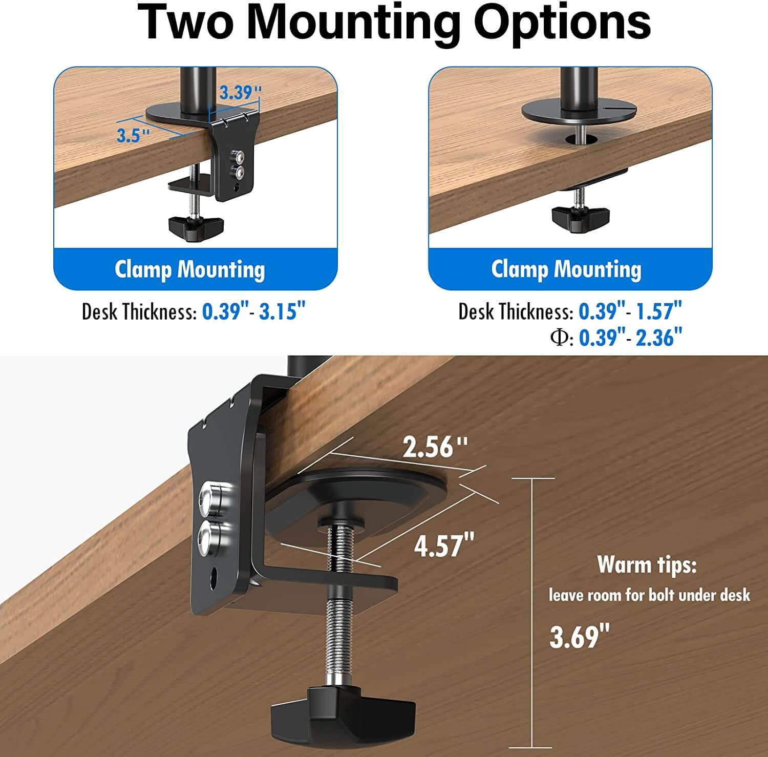 MOUNTUP 13"-32" Four Monitor Desk Mount, Fully Adjustable Stacked Mount Holds up to 17.6lbs per Arm, MU3007