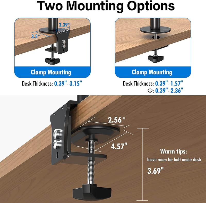 MOUNTUP 13"-32" Four Monitor Desk Mount, Fully Adjustable Stacked Mount Holds up to 17.6lbs per Arm, MU3007