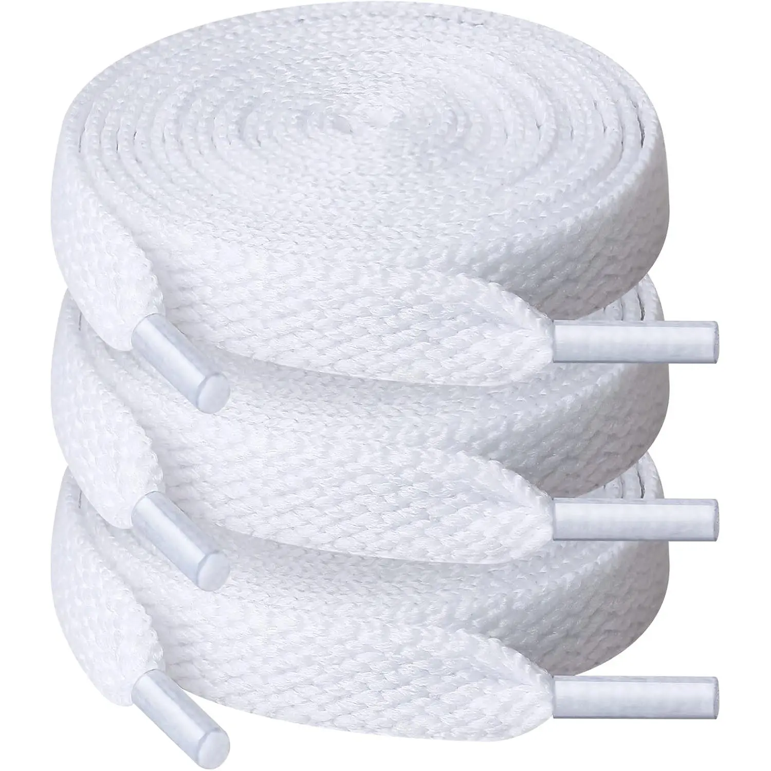 3 Pair Flat Shoe laces, 5/16" Wide Shoelaces | Athletic Running Sneakers Shoes Boot Strings