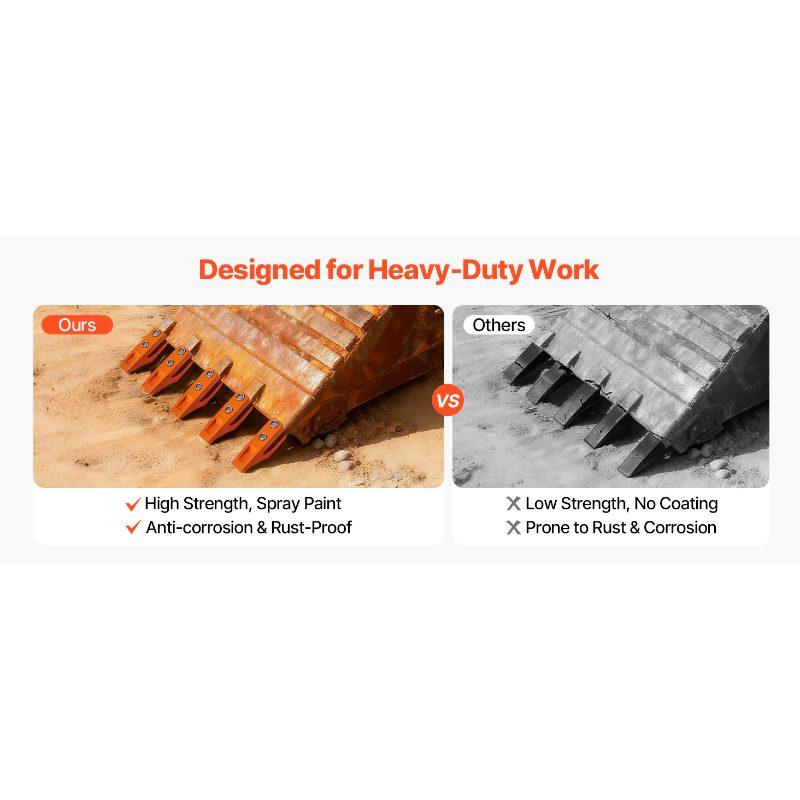 SummerWinsVEVOR Excavator Bucket Teeth with Pins, 7 Pack 684447 Bucket Tooth Set Fits 5/8-in Buckets Edge, Heavy Duty 7.34 in Bolt on Digging Buckets Teeth Replacement for Skid Steer Mini Excavatordealsforyoudays SummerWinsVEVOR Excavator Bucket Teeth with Pins, 7 Pack 684447 Bucket Tooth Set Fits 5/8-in Buckets Edge, Heavy Duty 7.34 in Bolt on Digging Buckets Teeth Replacement for Skid Steer Mini Excavatordealsforyoudays