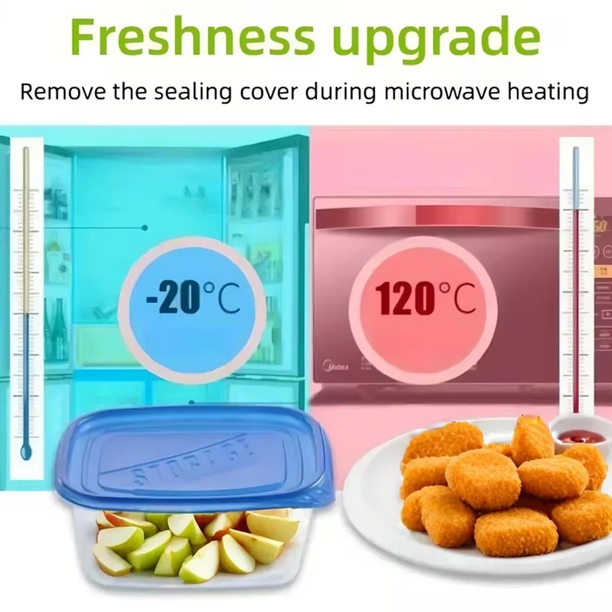 3/6/12pc rectangular food storage container with lid, reusable and stackable, leak-proof, Leakproof Airtight Containers, suitable for pre-meal preparation containers such as grains, meats, fruits, vegetables, salads, is the perfect choice for home