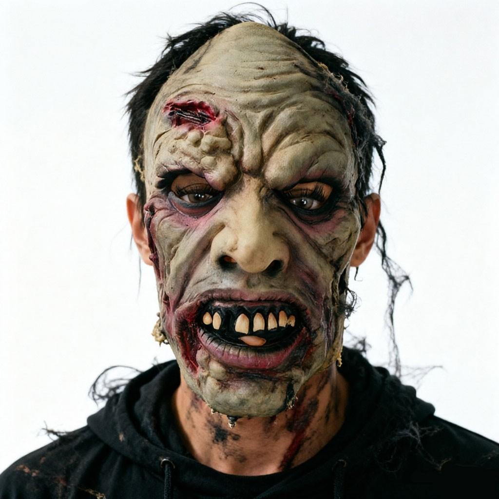 Ultra-Realistic Zombie Mask, Halloween Prank Tool, Reusable Horror Face Mask, Spooky Party Accessory, Twin Pack for Haunted House Fun