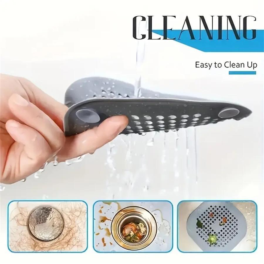 Sink Drain Hair Filter, Silicone Kitchen Odor Eliminator, Bathroom Shower Mesh, 2-Piece Set, Hair Collector for Drains