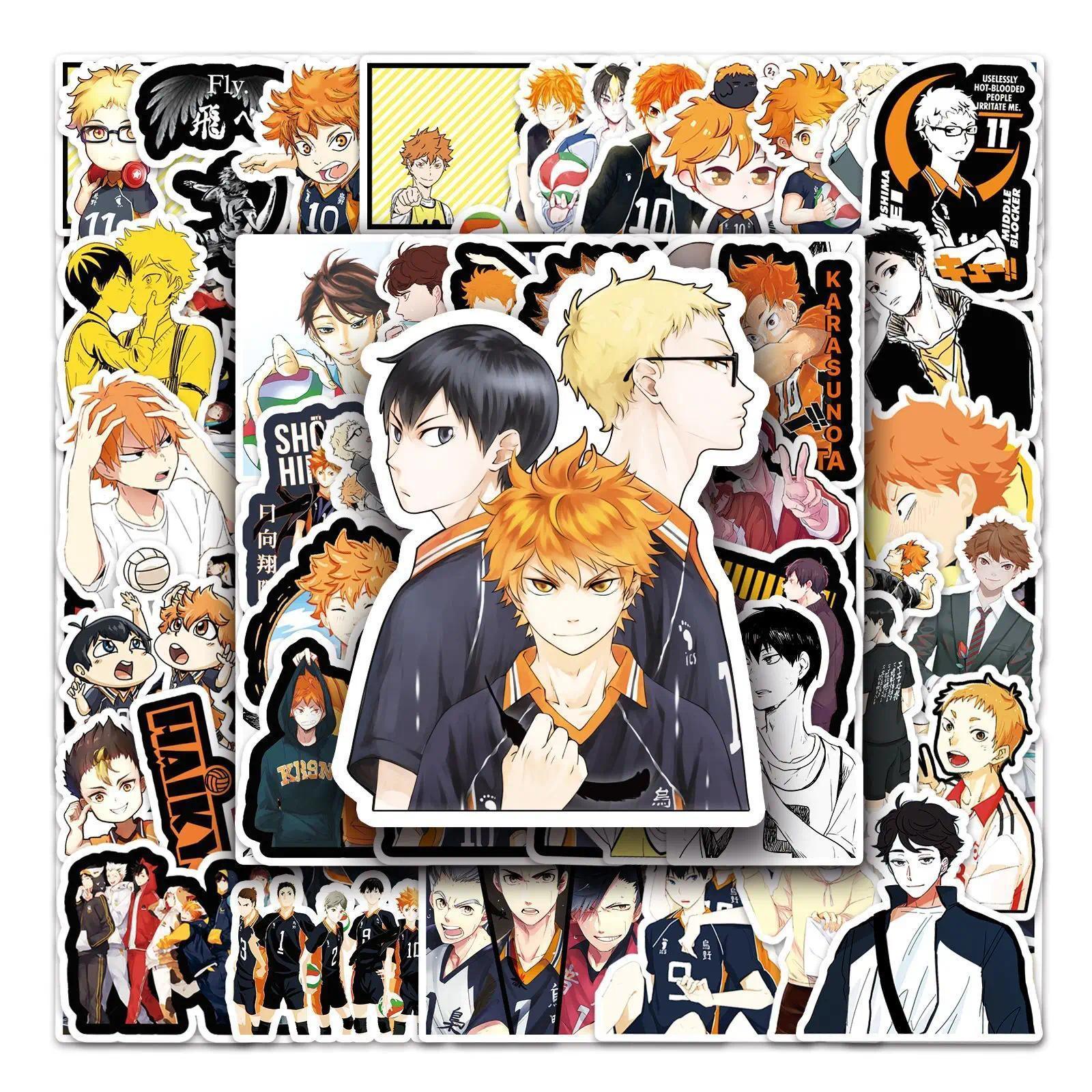 52PCS Haikyuu Stickers Graffiti Stickers DIY Diary Phone Case Handmade Scrapbook Aesthetic Stickers