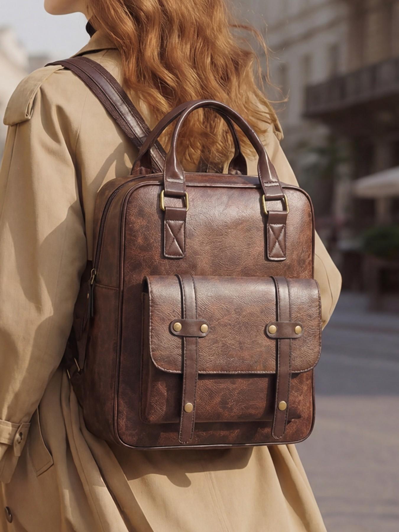 Vintage Backpack for Women Retro Fashion Purses School Backpack Casual Travel Daypack