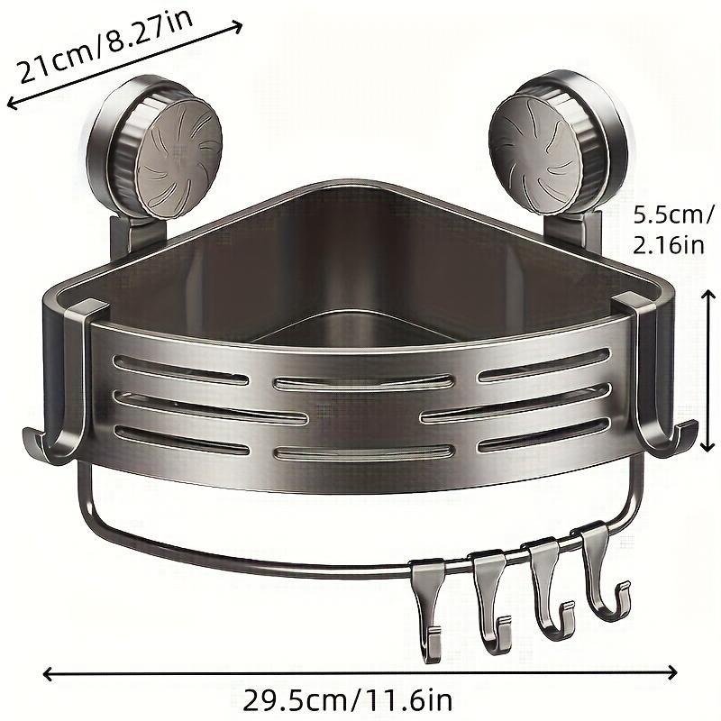 Adjustable Wall-Mounted Triangular Storage Rack, Rustproof Removable Organizational Basket for Bathroom/dorm, Corner Shelving Solution, Organiser