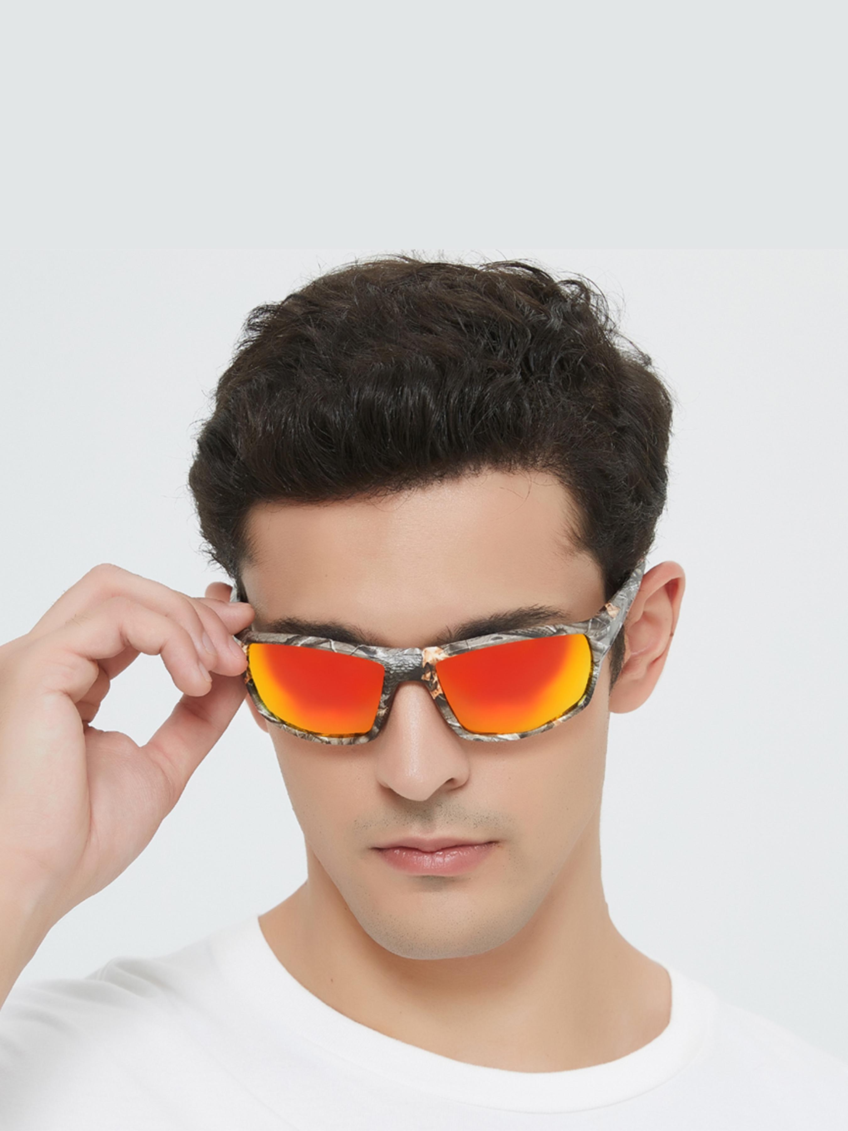 8pcs Latest camo sports cycling sunglasses for men and women, available in multiple colors.Features UV400 lenses for UV protection, ideal for outdoor activities.Includes classic camo patterns.