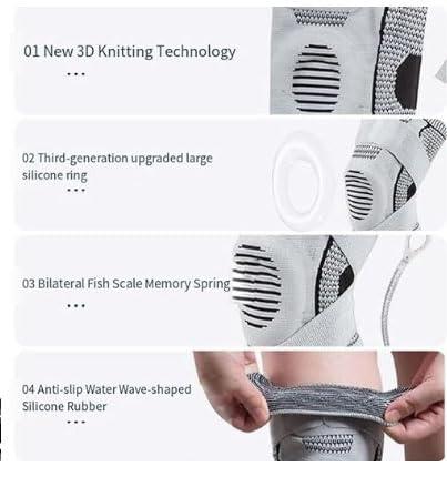 OLLAS Knee Braces, 2-Pack, Knee Support Compression Sleeves, Fitness Sports Knee Braces, Women's & Men's Compression Suitable for Running, Fitness, Basketball