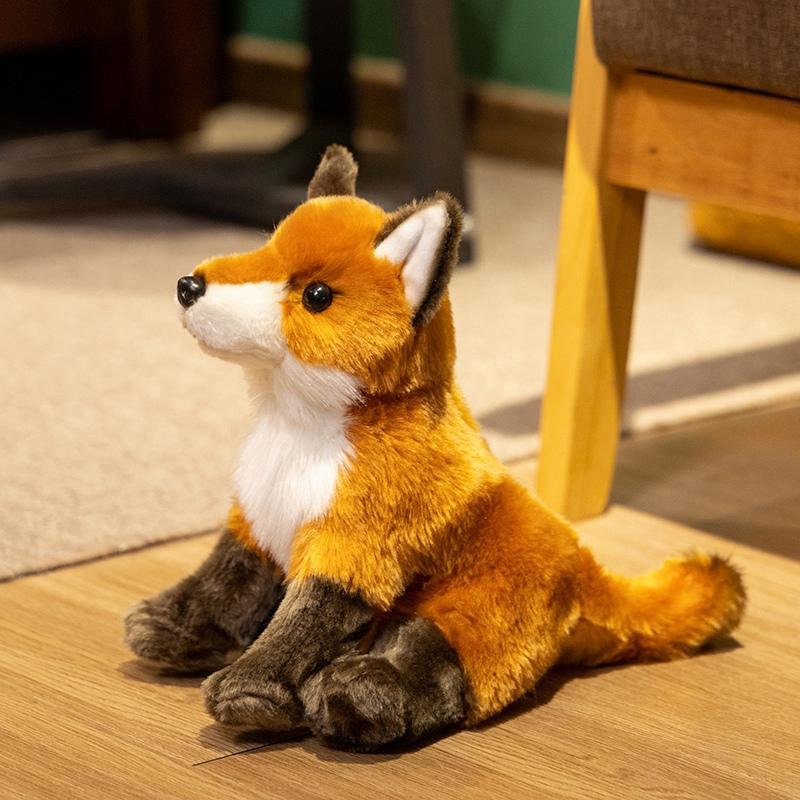 Reallife Fox Plushie Stuffed Wild Animals Lifelike Doll Home Decor Toys Simulated Fox Doll Kids Birthday Xmas Gifts