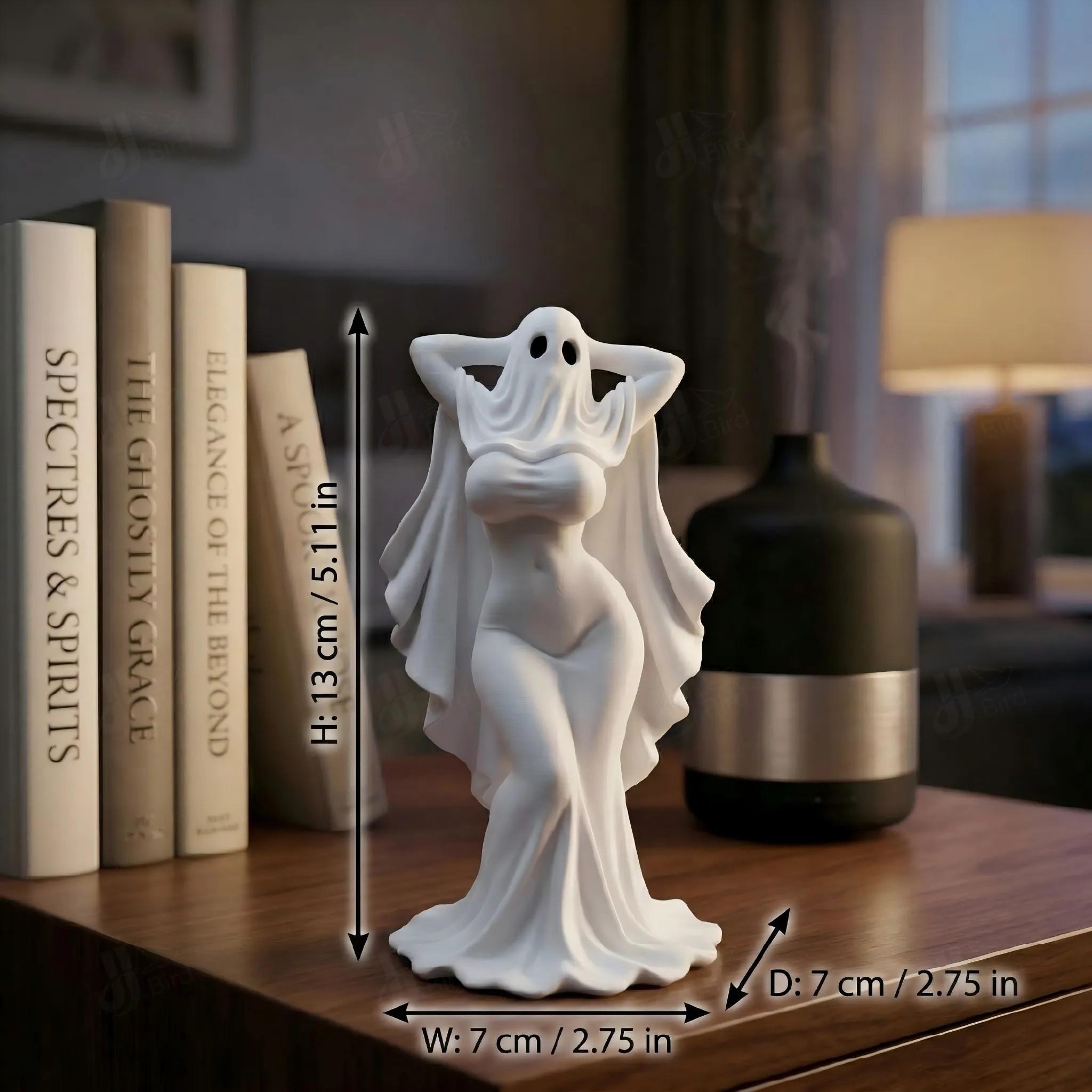Gothic Style Ghost Girl Figurine, Collectible Handmade Decorative Ornament, Creative Art Display Piece for Home Office Decoration