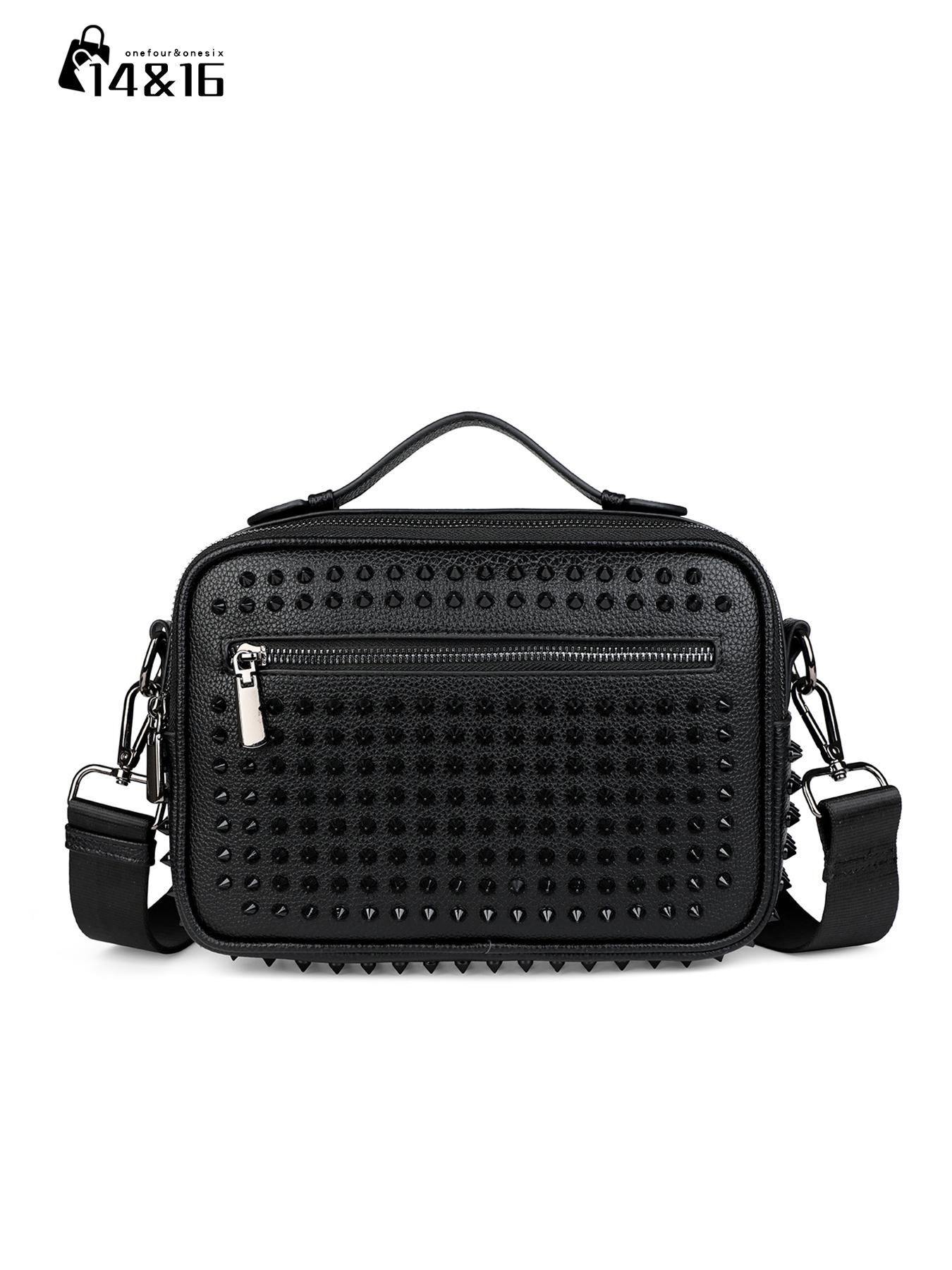 Men's Fashion Rivets Crossbody Bag, Casual Single Shoulder Bag, One Shoulder Bag, Rivet Design, Lightweight and Portable, Large Capacity, All Seasons, Casual Messenger Bags