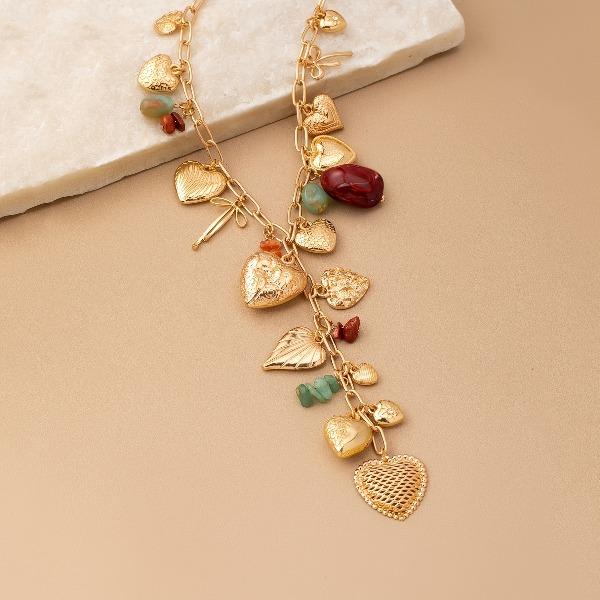 Women's Love Bow Beaded Necklace - Fashionable, Classic, Simple, Elegant, Luxurious, High-End Costume Jewelry for Valentine's Day Gifts, Daily Wear