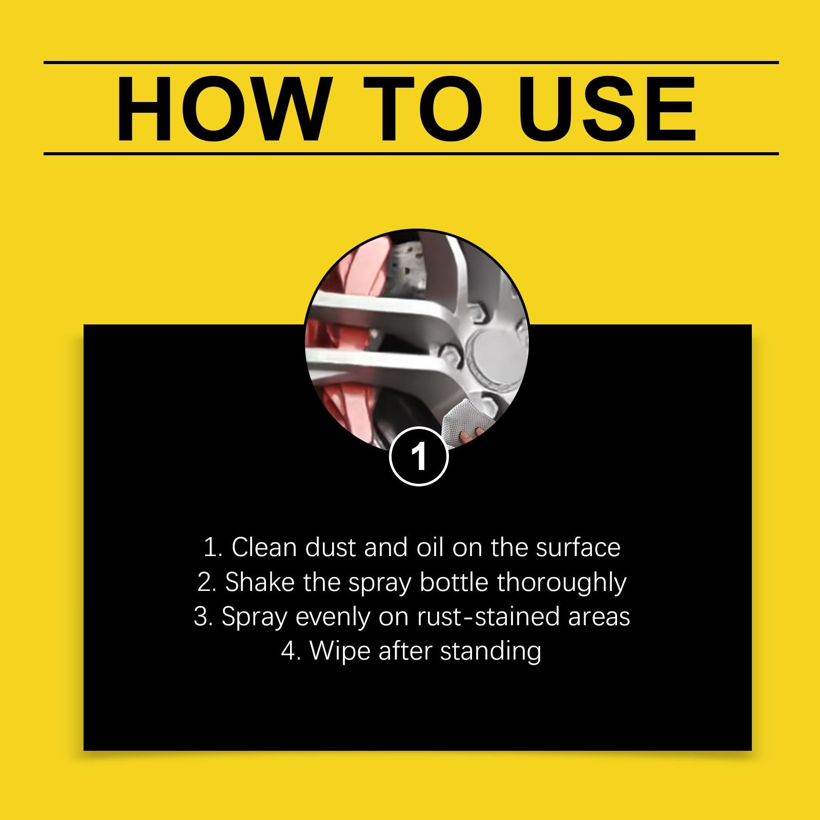 Wheel HUB Rust Removal Refinish Spray, Car Body Wheel Brake Dust Surface Rust Daily Cleaning Shine Care, Automotive Maintenance Solution