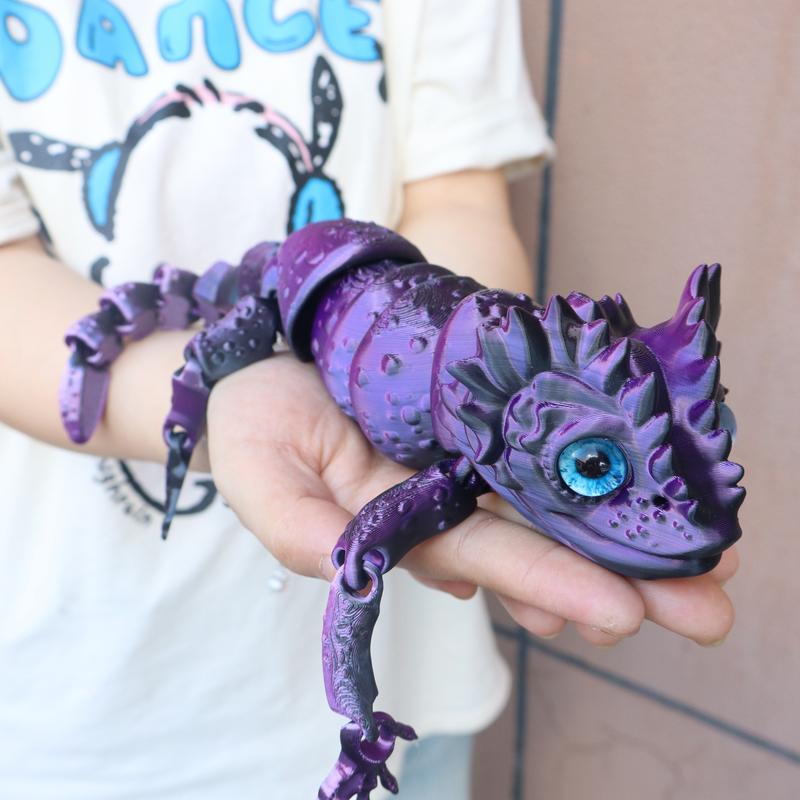 3D Printed Lizard Figurine, Collectible Figurines, Realistic Eyes, Moveable Joints, Home Decor Prop, Halloween Christmas Gift, Birthday Present