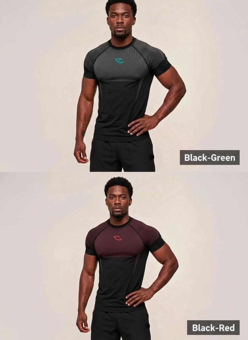 Shark Men's Sport Training T-Shirt, Quick-Dry Fabric & High Elasticity, Lightweight Odor-Resistant, Ideal for Fitness and Sports