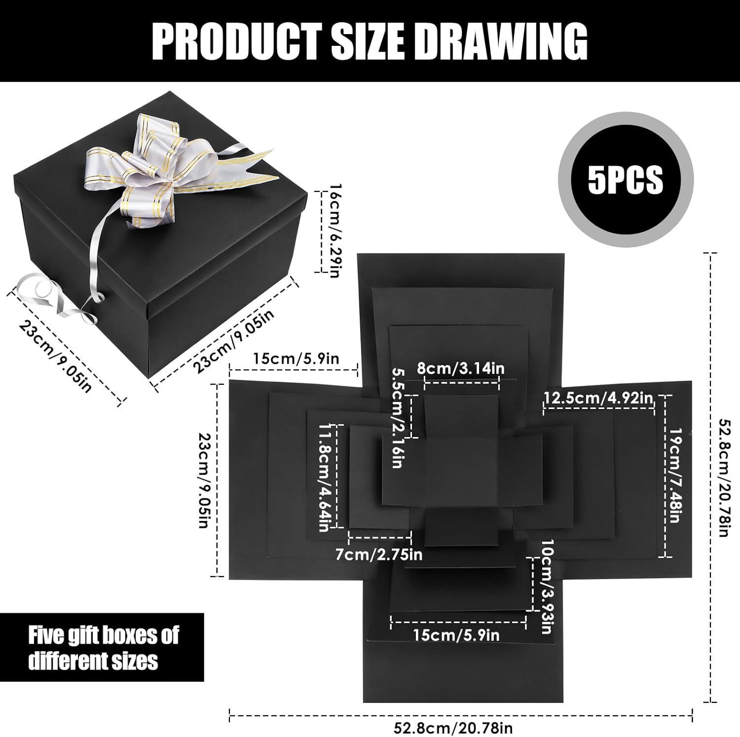 5 Layer Creative Explosion Gift Box, DIY Packaging, Perfect for Birthdays, Christmas, Anniversaries, Anniversary Party Gift, Blue Square, Anniversary Box