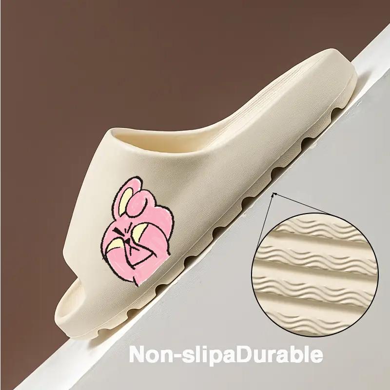 Cute Pink Rabbit Slippers for Women Girls Soft Plush Warm Indoor Home Slippers Non-slip Sole Comfortable Winter Bedroom Slippers Fashion Cartoon Animal Slippers